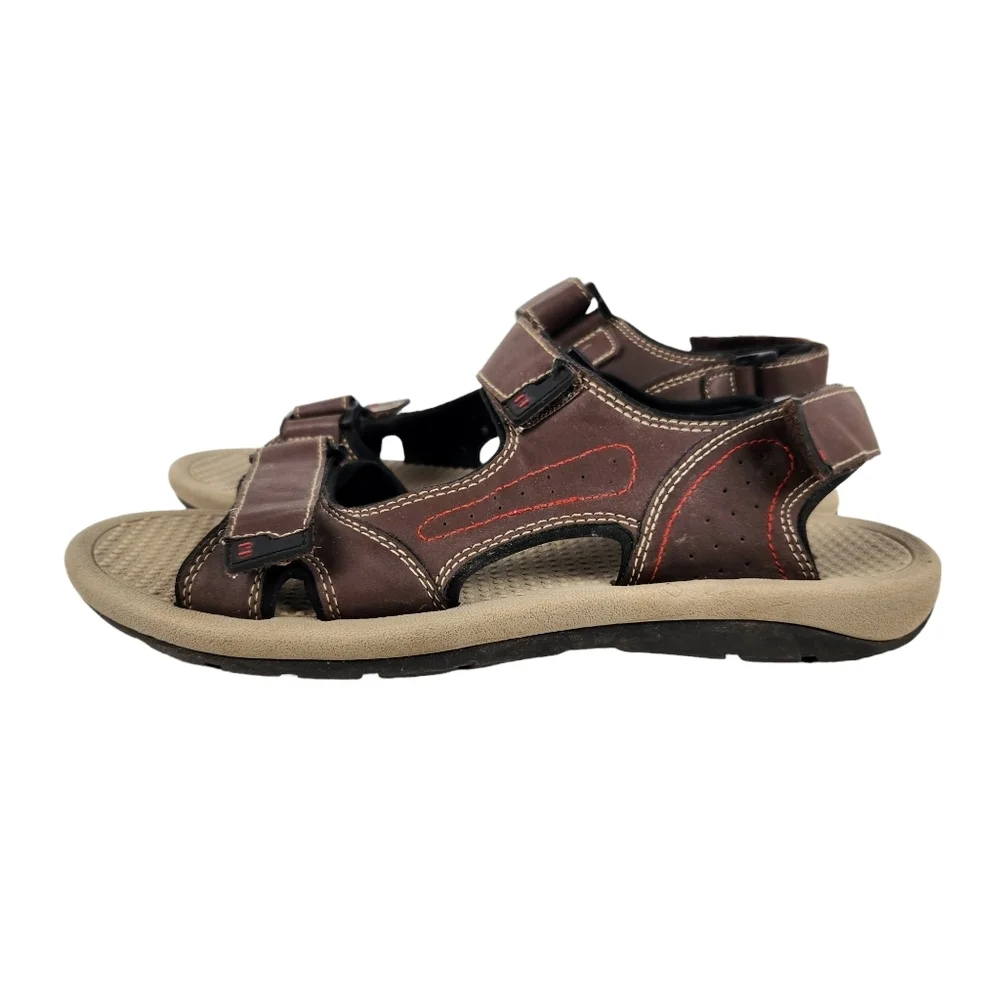 Khombu Brown Adjustable Sandals Men's Size 10